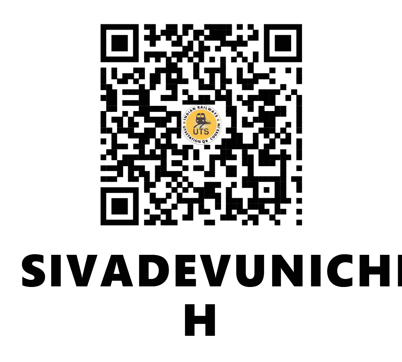 UTS QR Code for SIVADEVUNICHIKKALA H - SVDC (SC - ANDHRA PRADESH)